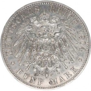 Hesse-Darmstadt, Ernst Ludwig (1892-1918), 5 Mark 1904 A - 400. výročí narození Phillippa KM 373 27