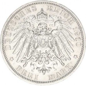 Hesse-Darmstadt, Ernst Ludwig (1892-1918), 3 Mark 1910 A KM 375 (16,628 g)
