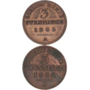 Prusko, Friedrich Wilhelm IV.(1840-1861), 3 Pfenninge 1854 A, 1865 A