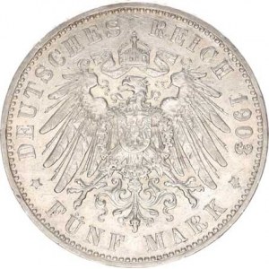 Prusko, Wilhelm II. (1888-1918), 5 Mark 1903 A KM 523