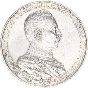 Prusko, Wilhelm II. (1888-1918), 3 Mark 1913 A - 25. výročí vlády Y. 535, patina