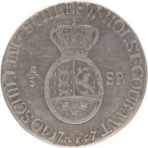 Schleswig-Holstein, Christian VII. (1784-1808), 40 Schilling (2/3 Daler Specie) 1787 B MF KM 135 R