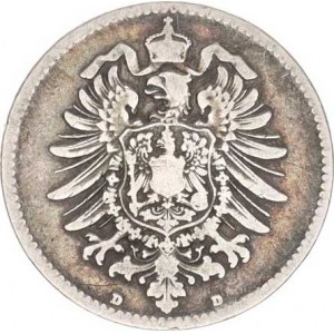 Německo, drobné ražby císařství, 1 Mark 1873 D R