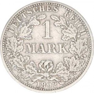 Německo, drobné ražby císařství, 1 Mark 1892 A