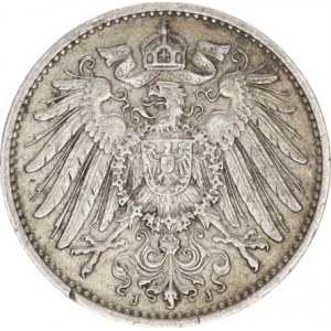 Německo, drobné ražby císařství, 1 Mark 1904 J, flíček
