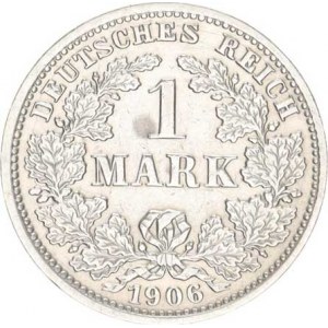 Německo, drobné ražby císařství, 1 Mark 1906 J R