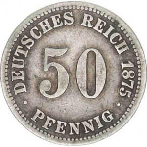 Německo, drobné ražby císařství, 50 Pfennig 1875 B, patina
