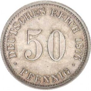 Německo, drobné ražby císařství, 50 Pfennig 1876 C