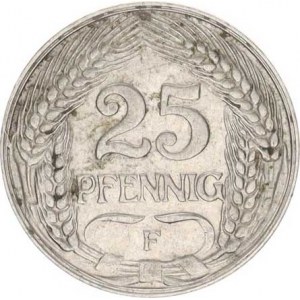 Německo, drobné ražby císařství, 25 Pfennig 1910 F KM 18