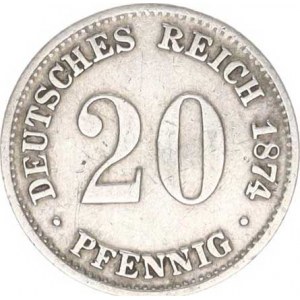 Německo, drobné ražby císařství, 20 Pfennig 1874 B