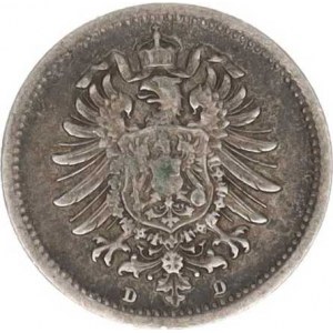 Německo, drobné ražby císařství, 20 Pfennig 1875 D