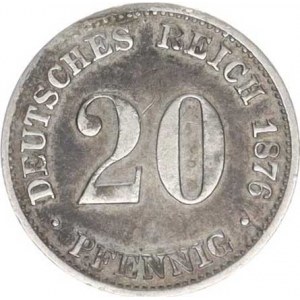 Německo, drobné ražby císařství, 20 Pfennig 1876 C, patina