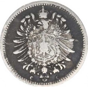 Německo, drobné ražby císařství, 20 Pfennig 1876 C, patina
