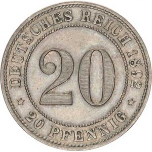 Německo, drobné ražby císařství, 20 Pfennig 1892 A R