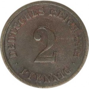 Německo, drobné ražby císařství, 2 Pfennig 1873 D R, rys. od čistění