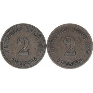 Německo, drobné ražby císařství, 2 Pfennig 1875 E, J 2 ks