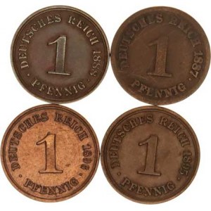 Německo, drobné ražby císařství, 1 Pfennig 1887 F; 1888 A; 1895 F; 196 A 4 ks