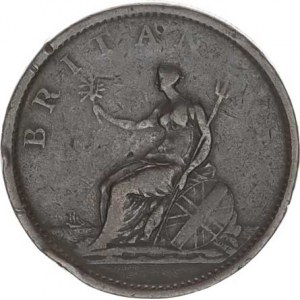 Anglie, George III. (1760-1820), 1/2 Penny 1806 KM 662 R, dr. hry.