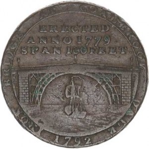 Anglie, George III. (1760-1820), Tokens = 1/2 Penny 1792, SHROPSHIRE, COALBROOK DALE - nejstarší