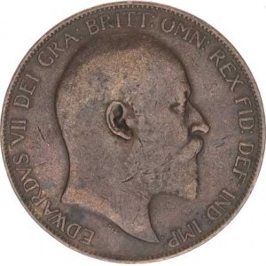 Anglie, Edward VII. (1901-1910), 1 Penny 1907 KM 794,2, tém.
