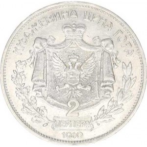 Černá Hora, Nicholas I. (1860-1918), 2 Perpera 1910 KM 7, tém.