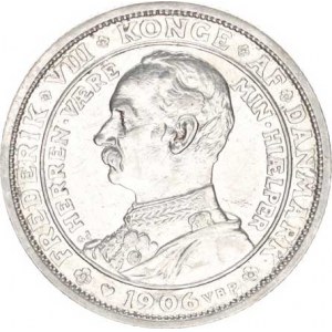 Dánsko, Christian IX.(1863-1906), 2 Kroner 1906 VBP GJ - úmrtní KM 803 R, dr.rys.