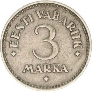 Estonsko, 3 Marka 1925 KM 2a