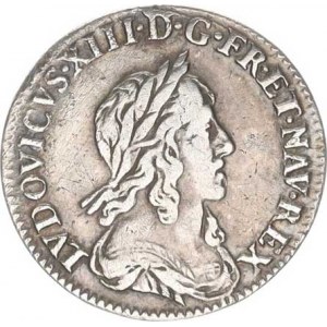 Francie, Ludvík XIII. (1610-1643), 1/12 Ecu (10 Sols) 1642 zn. růže (2,206 g) RR KM 132.1
