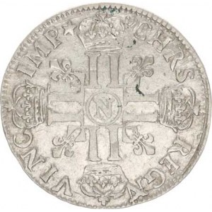 Francie, Ludvík XIV. (1643-1715), Ecu 1691 M, Montpellier KM 275.11