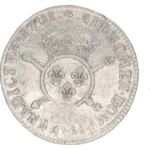 Francie, Ludvík XIV. (1643-1715), 1/2 Ecu 1701 A - Paříž, L. Euldes KM 325.1 (13,198 g)