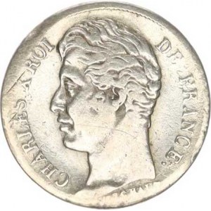 Francie, Charles X. (1824-1830), 1/2 Franc 1828 D, Lyon KM 723.4