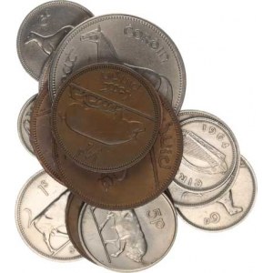 Irsko, 1/2 Crown 1951; +1 Shilling 1962,1966,1968; +6 Pence 1942,1947,19