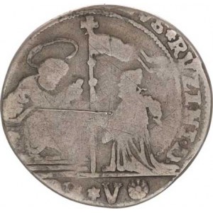 Itálie-Benátky, Carlo Ruzzini (1732-1735), 1/2 Ducato 1732, Lev svatého Marka vlevo / Dóže klečící
