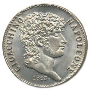 Itálie-Neapol a Sicílie, Joachim Murat (1808-1815), 5 Lire 1813 Cr. 111; KM 259 sběratelská ražba