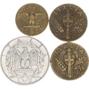 Itálie, Vittorio Emanuele III.(1900-1946), 5 Centesimi 1941 R rok XIX; +10 Centes. 1939 R rok XVII,