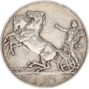 Itálie, Vittorio Emanuele III.(1900-1946), 10 Lire 1927 R KM 68,1