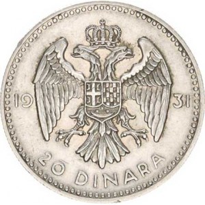 Jugoslávie, Alexander I.(1921-1934), 20 Dinara 1931 KM 11