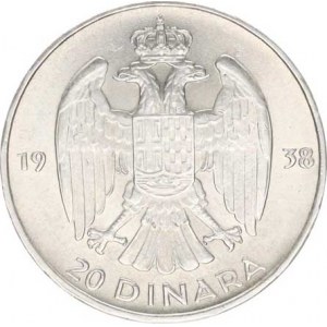Jugoslávie, Petar II. (1934-1945), 20 Dinara 1938 KM 23