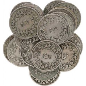 Švýcarsko, 5 Rappen 1850 BB, 1882, 1883, 1884, 1885, 1893, 1894, 1903, 1907(