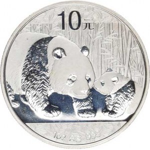 Čínská lidová republika, 10 Yuan 2011 - Panda / Chrám KM 1980 Ag 999