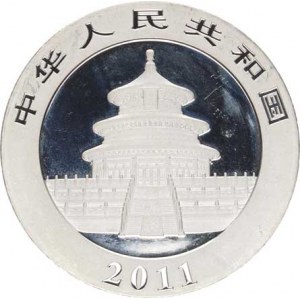 Čínská lidová republika, 10 Yuan 2011 - Panda / Chrám KM 1980 Ag 999