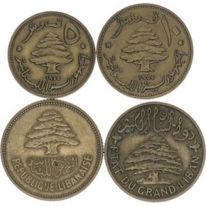 Libanon, 5 Piastres 1925 (Paříž), 1955, +10 Piastres 1955 +25 Piastres 195