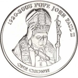 Tristan da Cunha, 1 Crown 2005 - Úmrtí papeže Jana Pavla II. KM 14a A