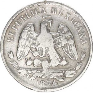 Mexiko, republika (1822-1905), 50 Centavos 1874 Do M, Durango KM 407,3 R (Ag 900