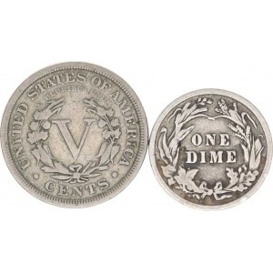 U.S.A., 1 Dime 1907, +V Cents 1901 2 ks