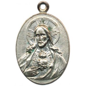 Náboženské medaile, Srdce Ježíše Krista, bez opisu / R: punc. zn. 800
