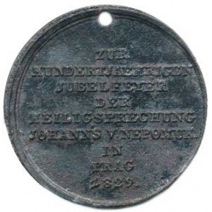 Náboženské medaile, Sv. Jan Nepomucký (Franz Xaver Stuckhart 1781-1857), Medaile 1829