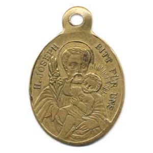 Náboženské medaile, Svatá rodina, A: Svatý Josef s žehnajícím Ježíškem a lilií / R: