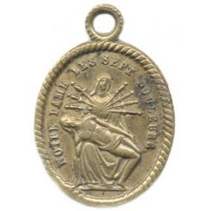 Náboženské medaile, Salvatorská medaile 18. stol., A: Hlava Ježíše zleva / R: Pieta s