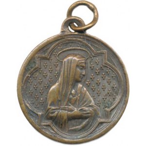 Náboženské medaile, Francie - Srdce Panny Marie, A: V kvadrilobu posetém křížky symb
